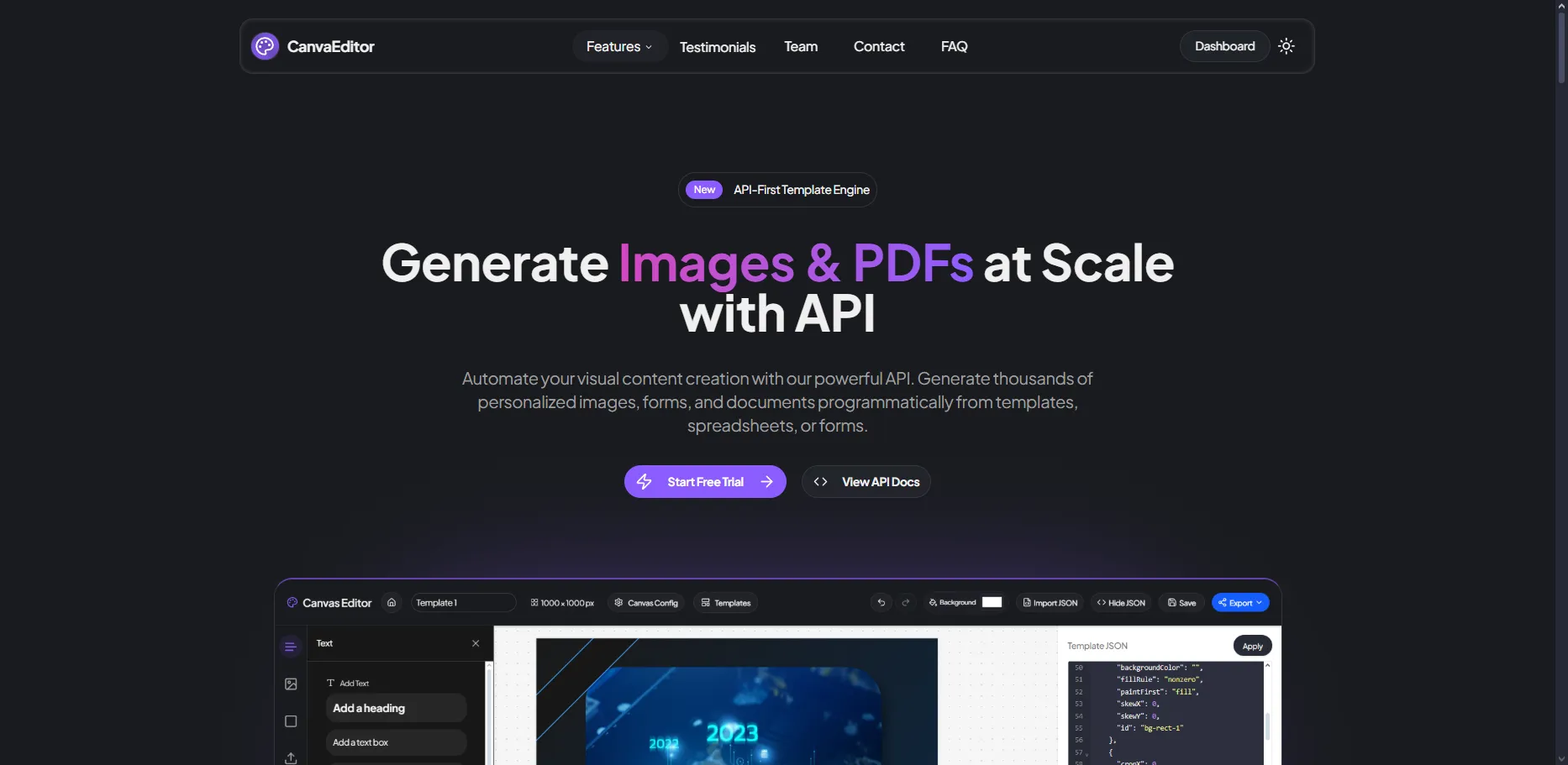 Vista previa de CanvasApp mostrando plantillas de imagen y PDF dinámicas