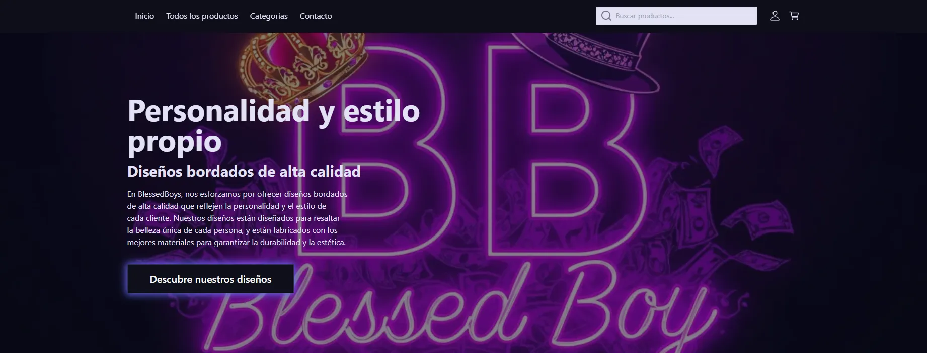 Tienda online Blessed Boys mostrando productos de streetwear